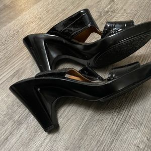 Black Patent Leather Sofft Heels 8 1/2